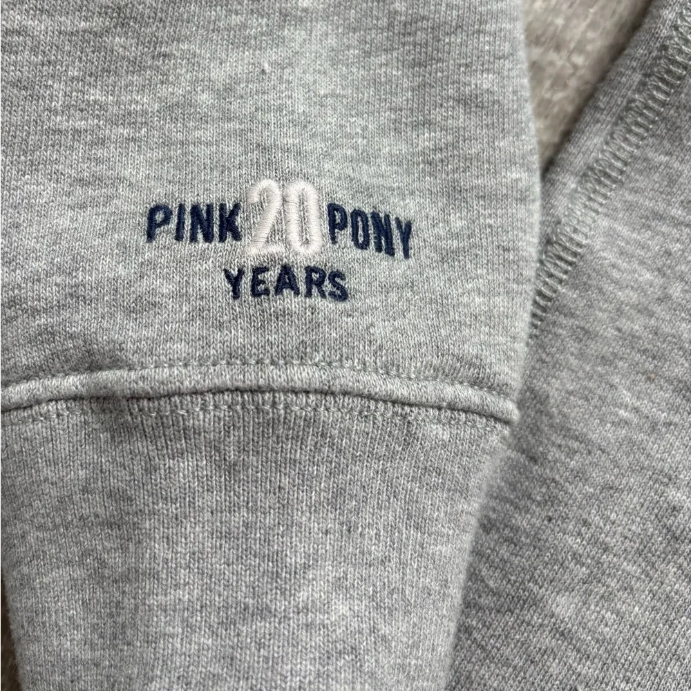 Ralph Lauren Pink Pony Gray Hoodie 20th Anniversary All Over Print Girls SZ M